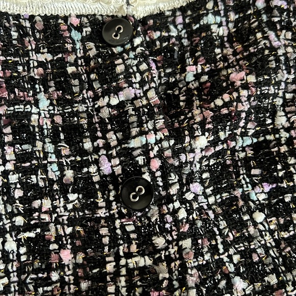 Girl's Badgley Mishka Chic Black Tweed 2-Piece Set with Tulle Skirt & Handbag 6X - Picture 6 of 9